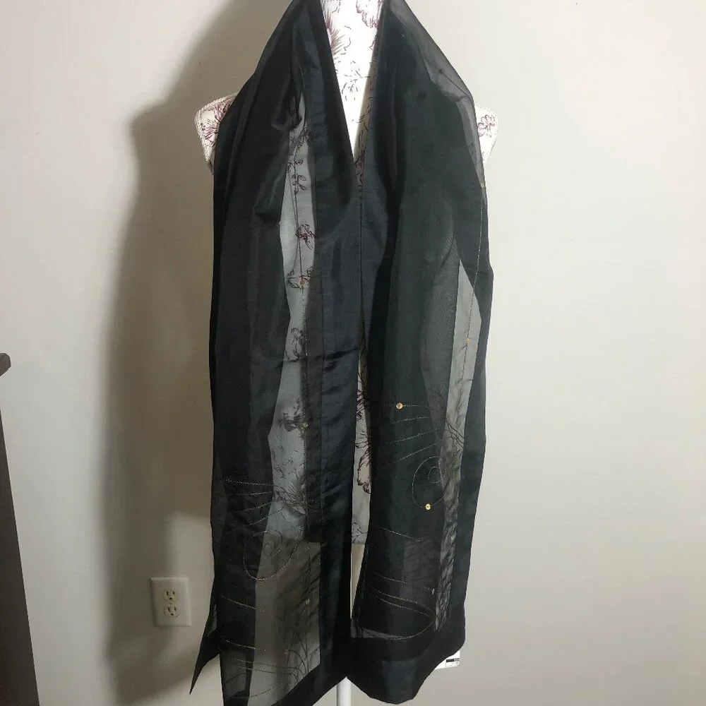 🌙 Be the Woman to Make a Statement – ZazouLuxe 100% Silk Organza Wrap
